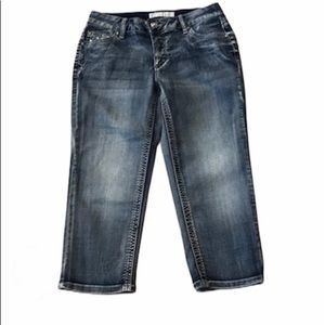 Cato denim embellished capris: inseam 21 in